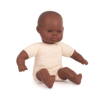 Lalka z Miękkim Brzuchem - Afrykanka/Afrykańczyk Rasa Afrykańska 32 cm - Miniland Doll - Miniland