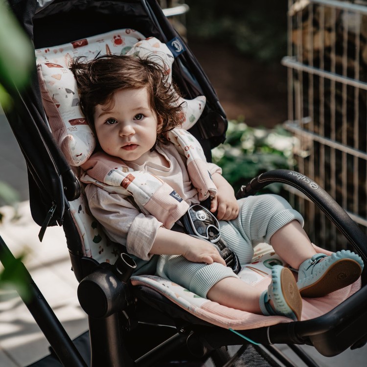 Fly To The Moon Nude & Rafaello - Wkładka do wózka - Stroller Pad - La Millou - Organic Jersey Collection