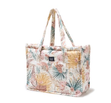 Boho Palms Light & Powder Pink - Pikowana Torba Dla Mamy - La Millou