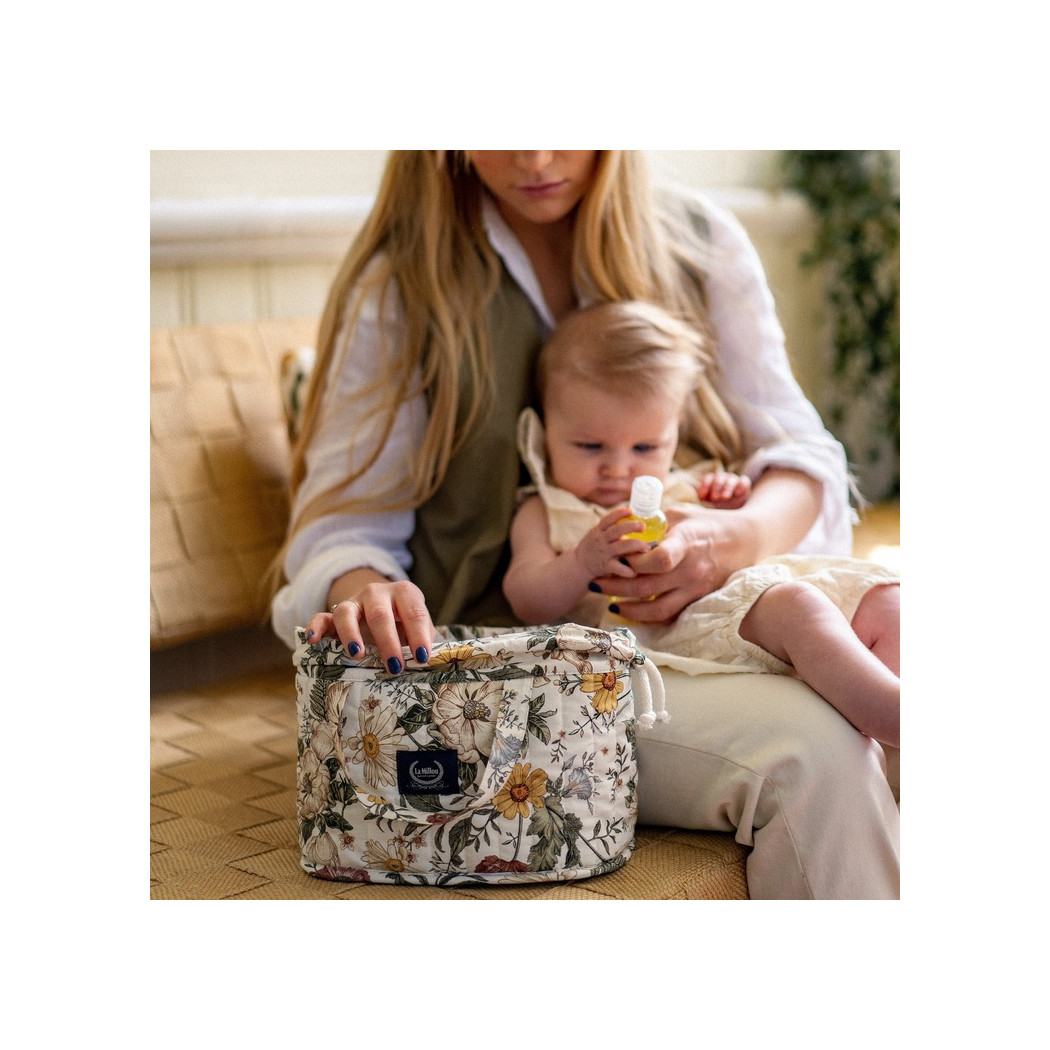 Vintage Grey & Grey - Pikowany Organizer Na Pieluchy - La Millou