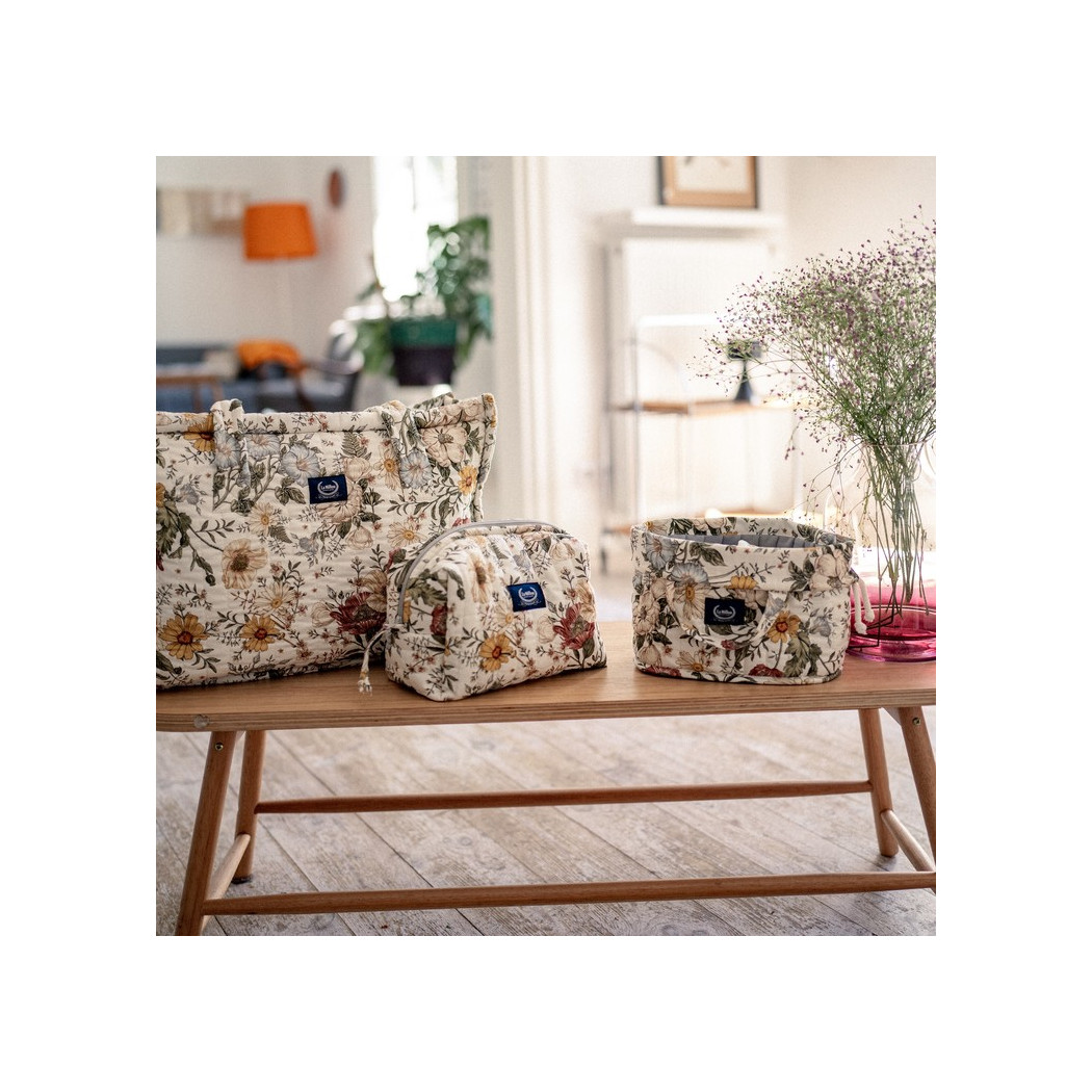 Vintage Grey & Grey - Pikowany Organizer Na Pieluchy - La Millou