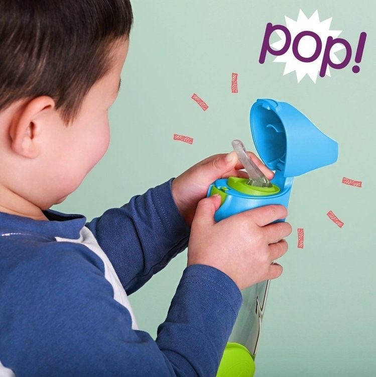 Lilac Pop - Tritanowy Bidon Do Picia 450 ml- Butelka ze słomką  - B.BOX