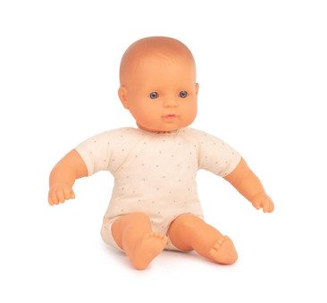 Lalka z Miękkim Brzuchem - Europejka/Europejczyk Rasa Europejska 32 cm - Miniland Doll - Miniland