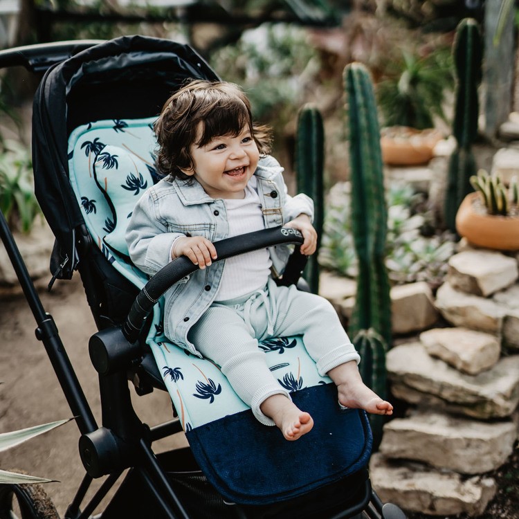 Bright Luna & Velvet Sand - Wkładka do wózka - Stroller Pad - La Millou - Organic Jersey Collection