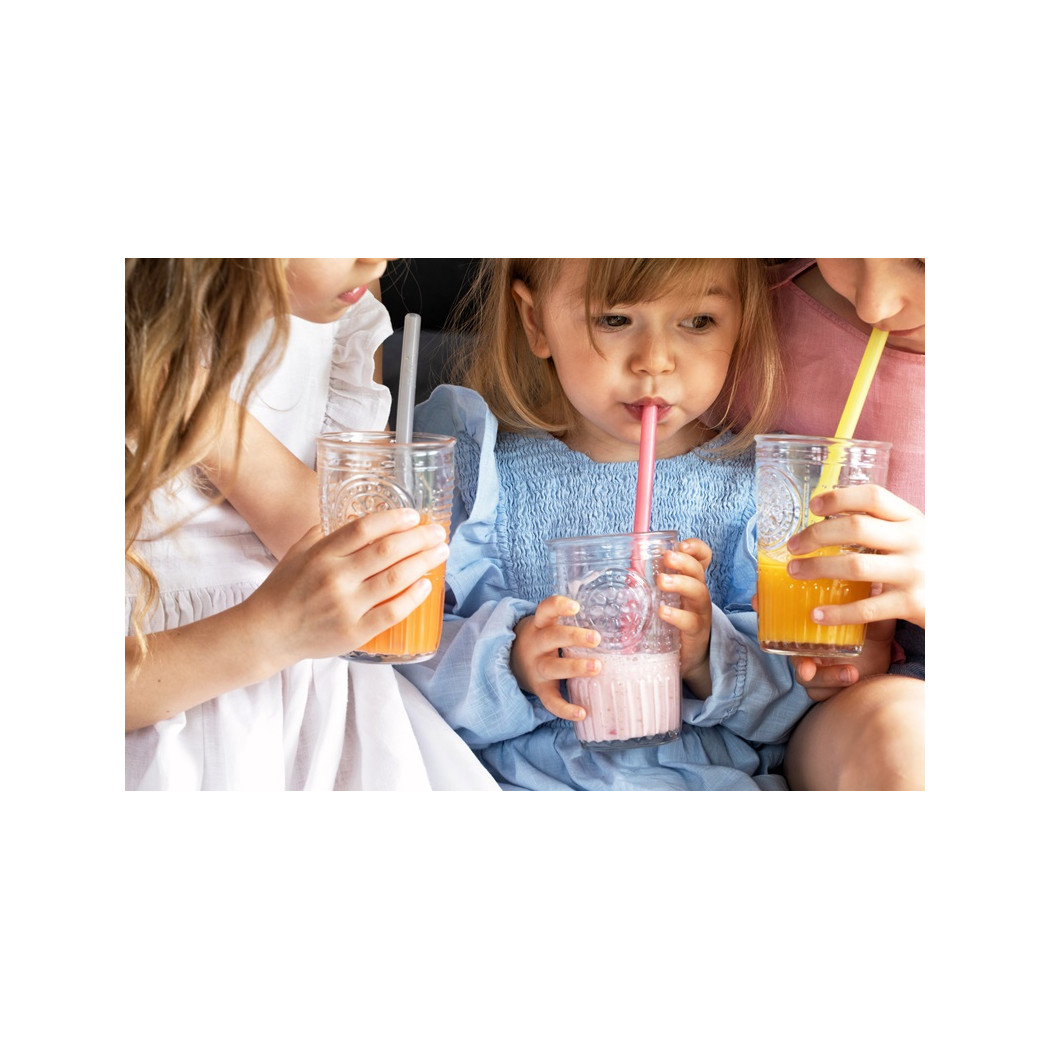 Grey & Yellow - Silikonowa Słomka Dwupak - 2-pack - Fommi