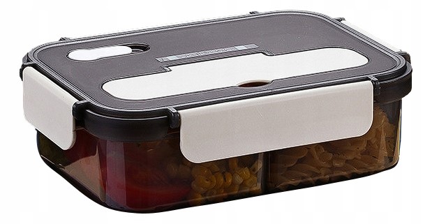 Ecru - Lunch box z Zestawem Sztućców 3 w 1 - Lunchbox