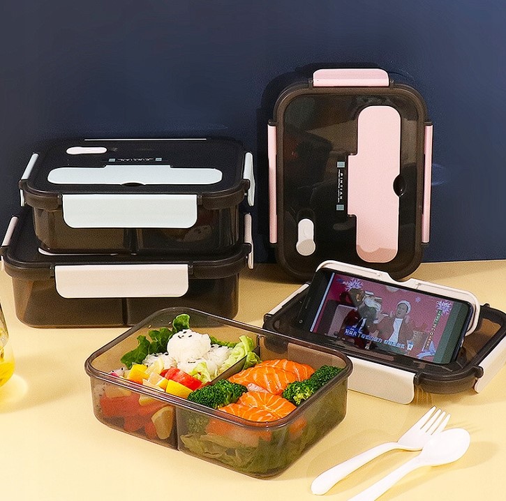 Ecru - Lunch box z Zestawem Sztućców 3 w 1 - Lunchbox