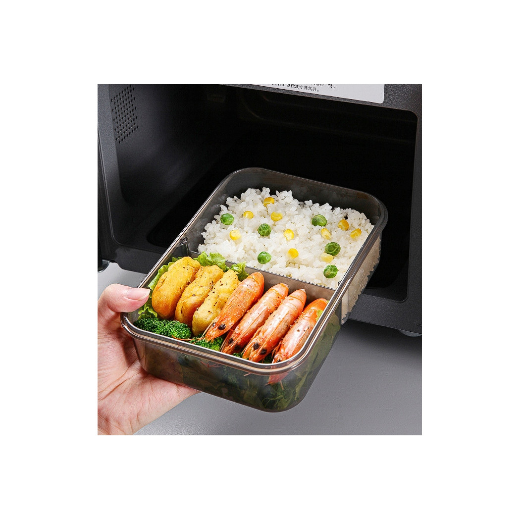 Niebieski - Lunch box z Zestawem Sztućców 3 w 1 - Lunchbox