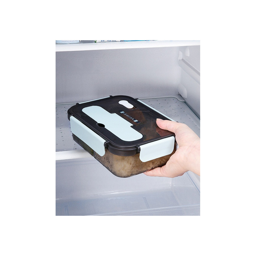 Niebieski - Lunch box z Zestawem Sztućców 3 w 1 - Lunchbox