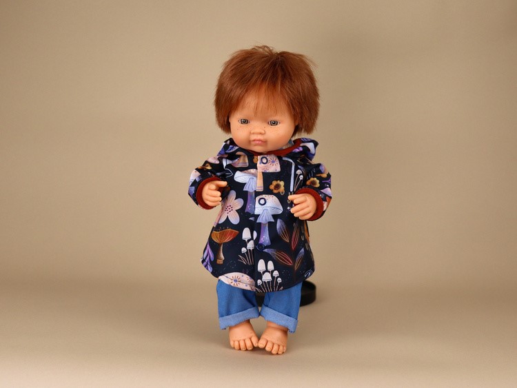 Płaszczyk Przeciwdeszczowy Mushrooms - Rozmiar 38 - Ubranko Dla Lalek - Miniland - LILLITOY