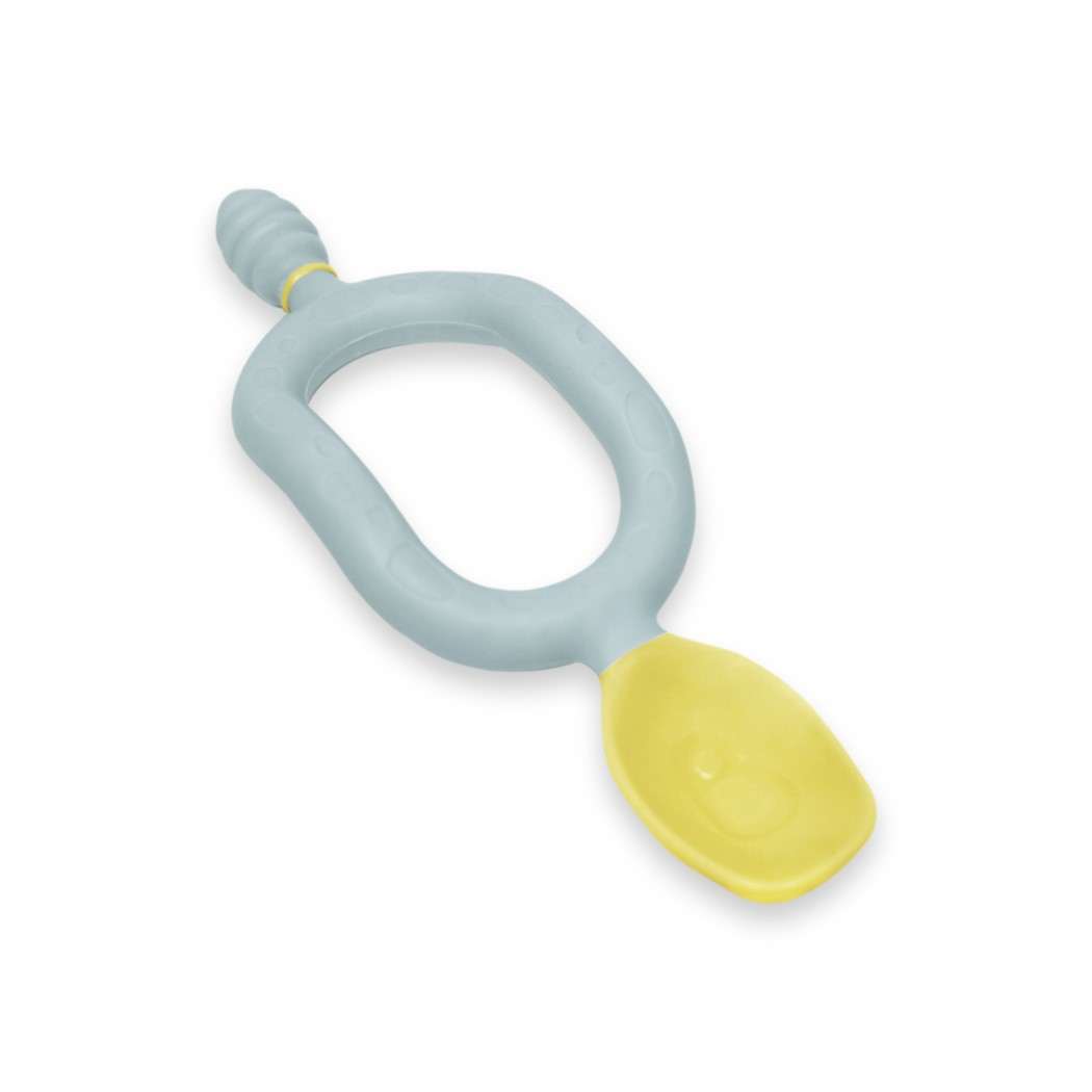 WYPRZEDAŻ Dwuetapowa Łyżeczka - 2-pak, 6 miesięcy+ Green & Grey - BIBaDo