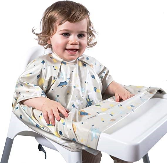 Space Adventures - Wodoodporny Śliniak z krótkim rękawem BLW - BIBaDO