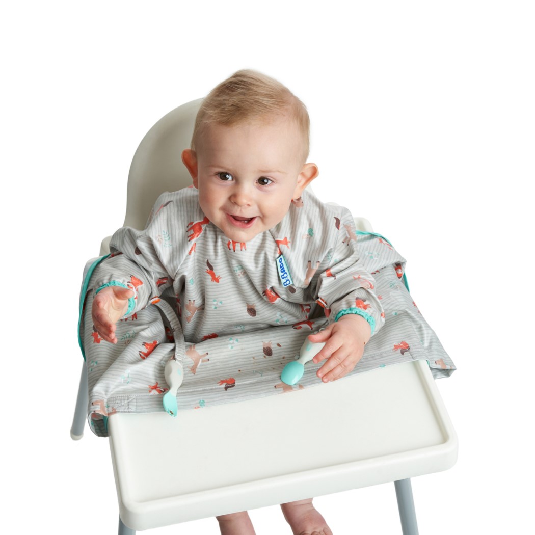 WYPRZEDAŻ Woodland Friends - Zestaw Śliniak BLW i Sztućce -  BIBaDO