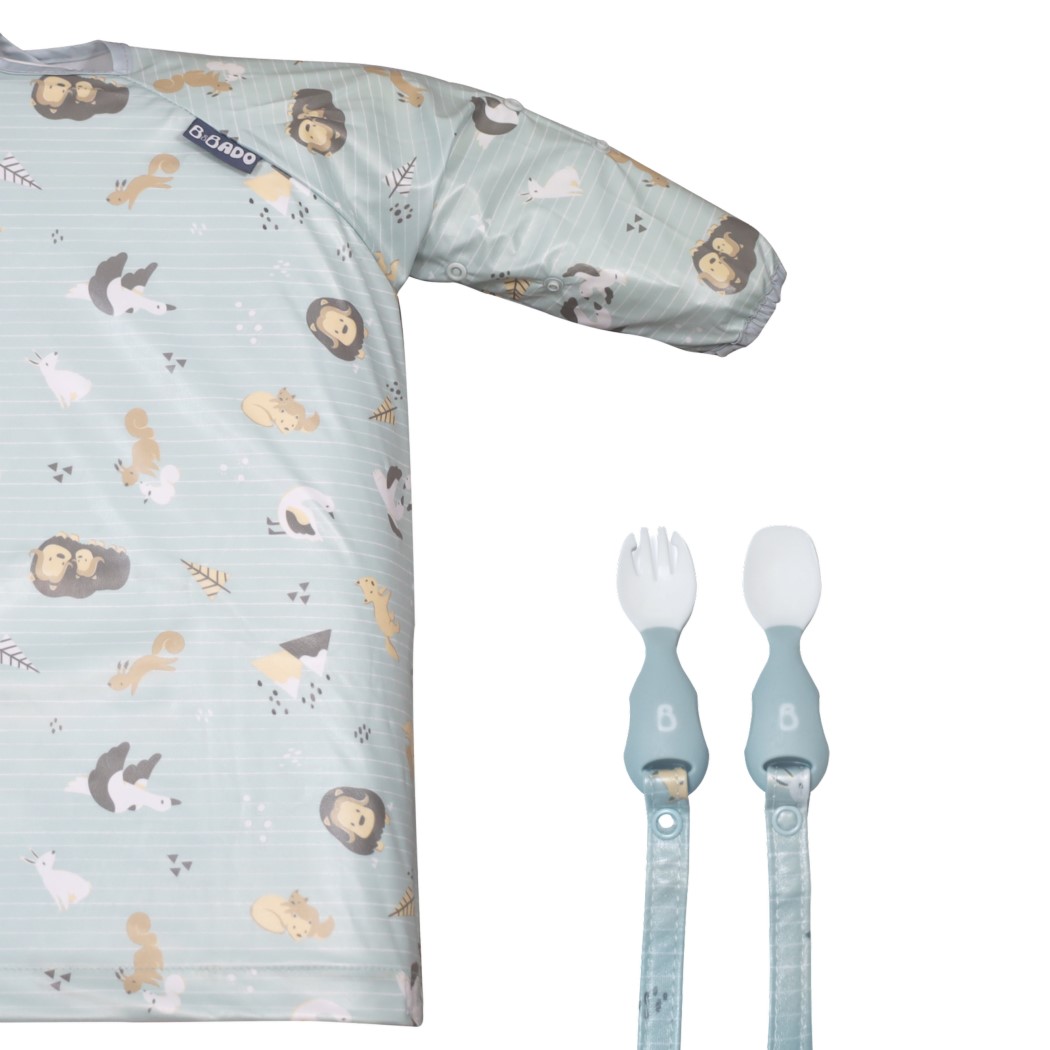 WYPRZEDAŻ Arctic Adventures - Zestaw Śliniak BLW i Sztućce -  BIBaDO