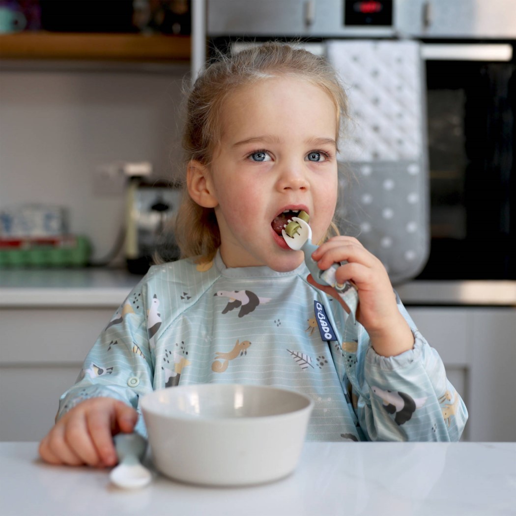 WYPRZEDAŻ Arctic Adventures - Zestaw Śliniak BLW i Sztućce -  BIBaDO