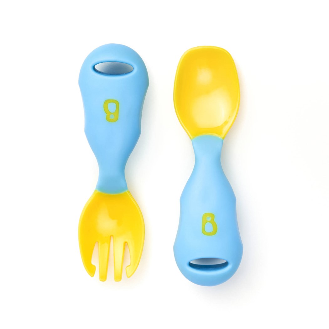 WYPRZEDAŻ Speedy Dino - Łyżeczka i Widelec z możliwością doczepienia do Śliniaka - BIBaDO