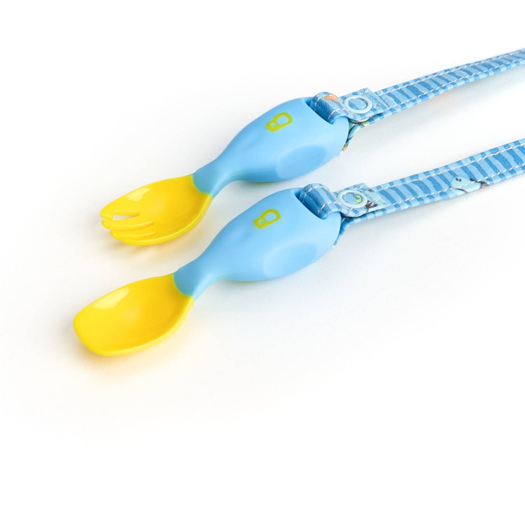 WYPRZEDAŻ Speedy Dino - Łyżeczka i Widelec z możliwością doczepienia do Śliniaka - BIBaDO