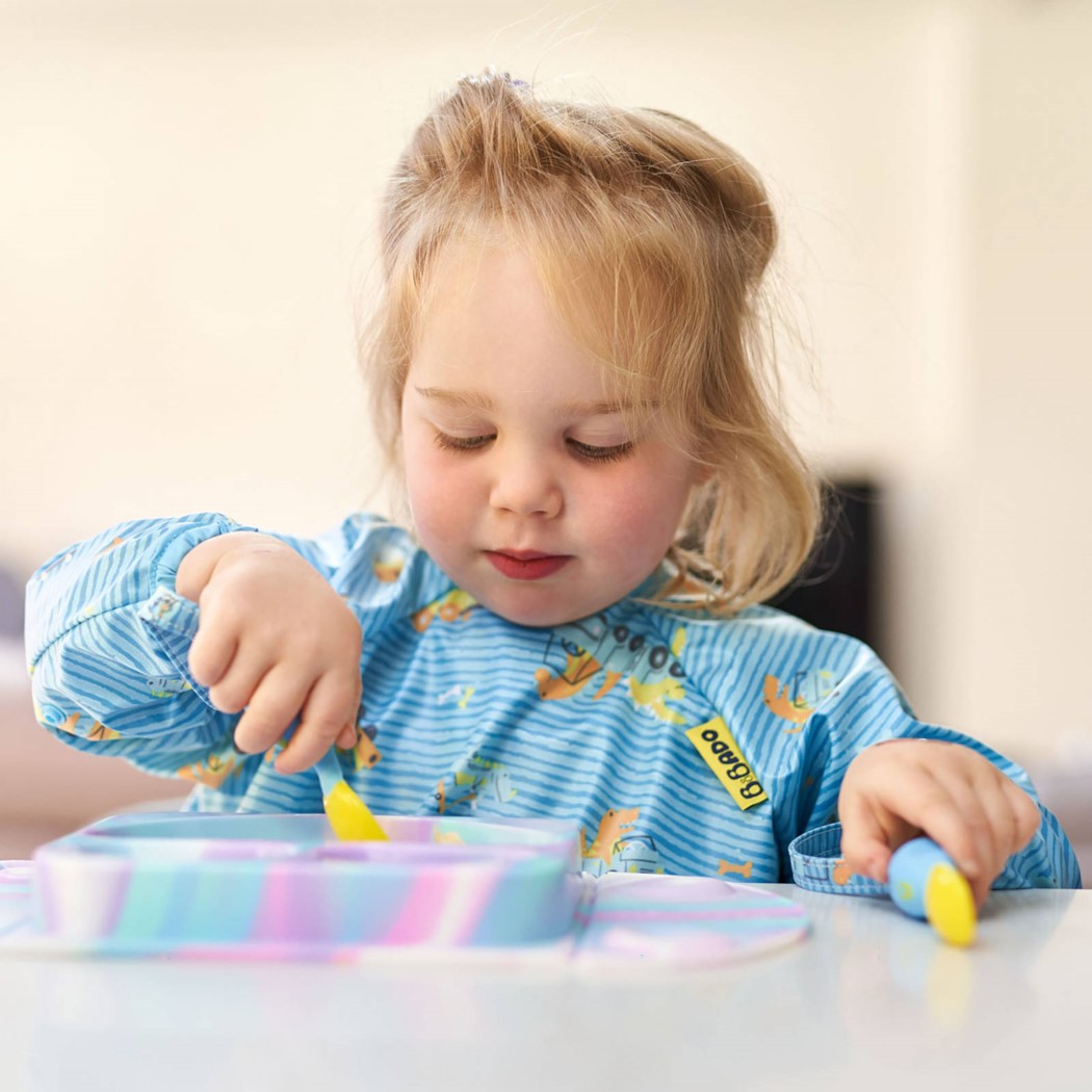 WYPRZEDAŻ Speedy Dino - Łyżeczka i Widelec z możliwością doczepienia do Śliniaka - BIBaDO