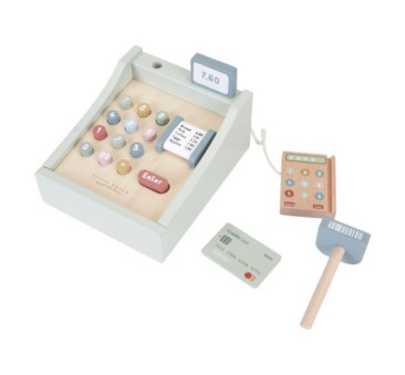 8713291770829 Drewniana Kasa Fiskalna ze Skanerem - Little Dutch