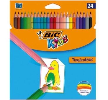 Kredki Ołówkowe Tropicolors - 24 sztuki - BIC Kids