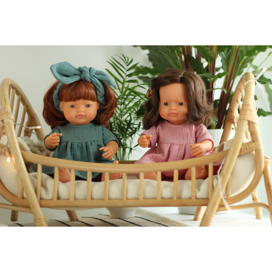 Cappucino 21 - Sukienka Muślinowa - Rozmiar 21 - Ubranko Dla Lalek - Miniland - LILLITOY