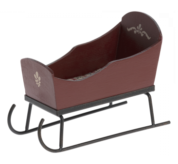 Czerwone Sanki - Sleigh Mouse - Akcesoria Dla Lalek - Maileg Christmas