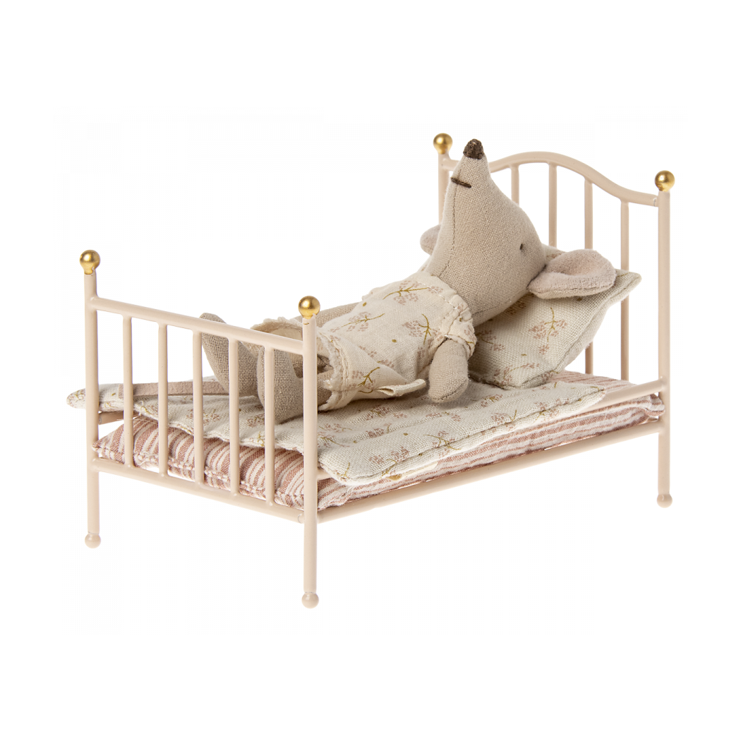 Rose - Metalowe Łóżko - Vintage Bed Mouse - Akcesoria Dla Lalek - Maileg