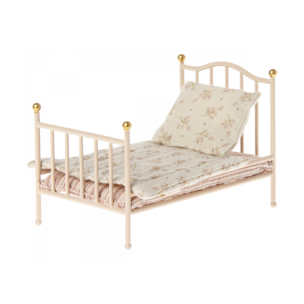 Rose - Metalowe Łóżko - Vintage Bed Mouse - Akcesoria Dla Lalek - Maileg