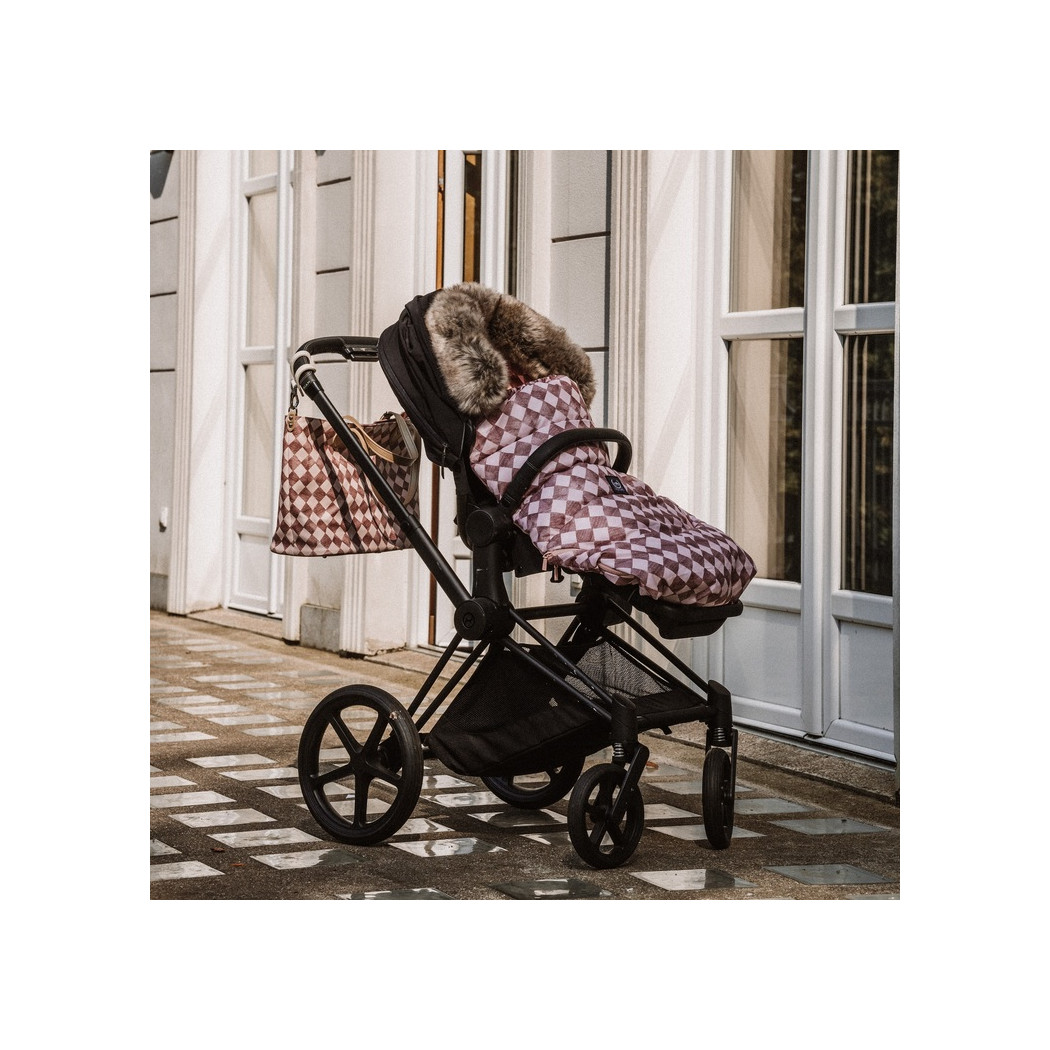 Śpiwór - Stroller Bag Combo - Aspen Winterproof - Princess Chessboard & Powder Pink -  La Millou