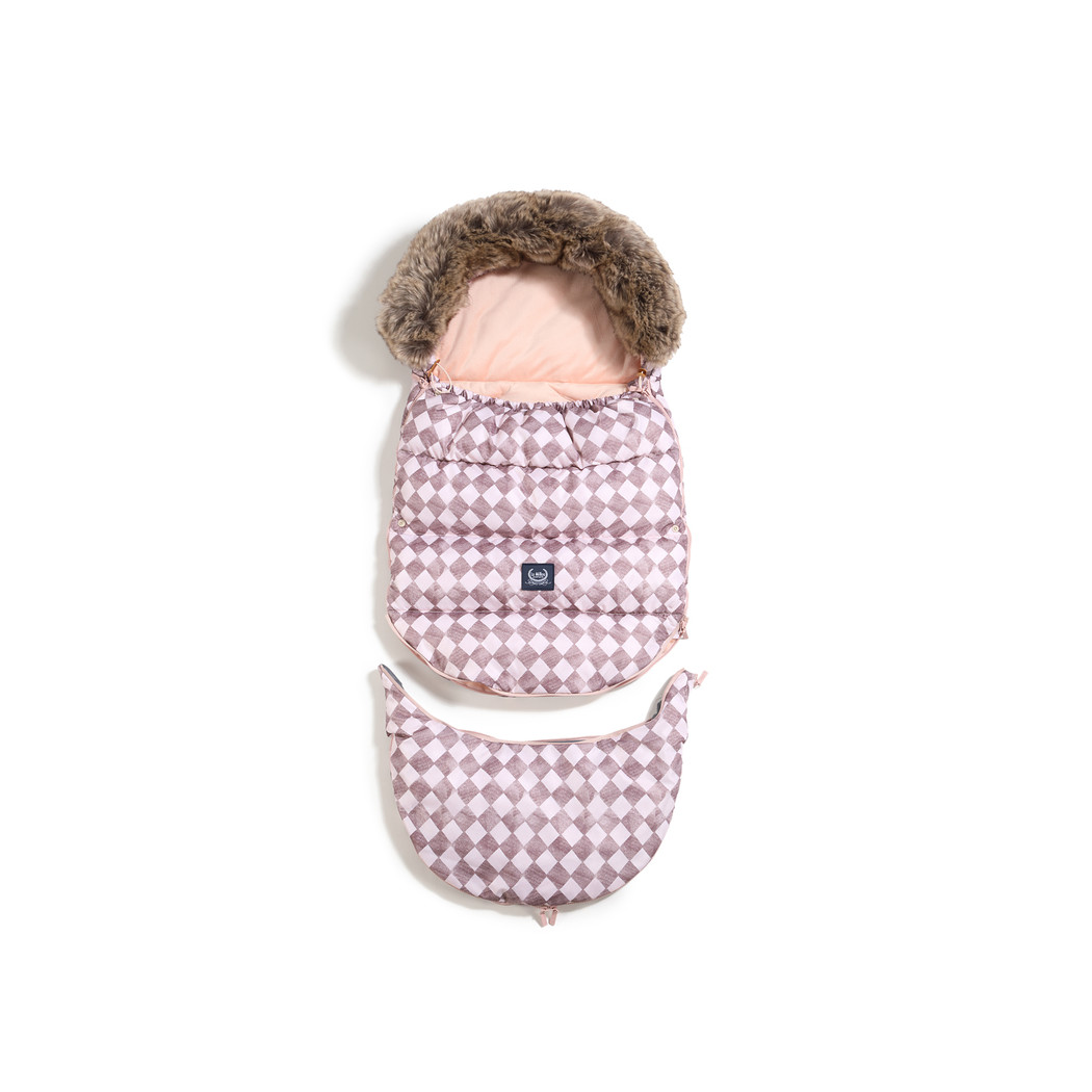 Śpiwór - Stroller Bag Combo - Aspen Winterproof - Princess Chessboard & Powder Pink -  La Millou