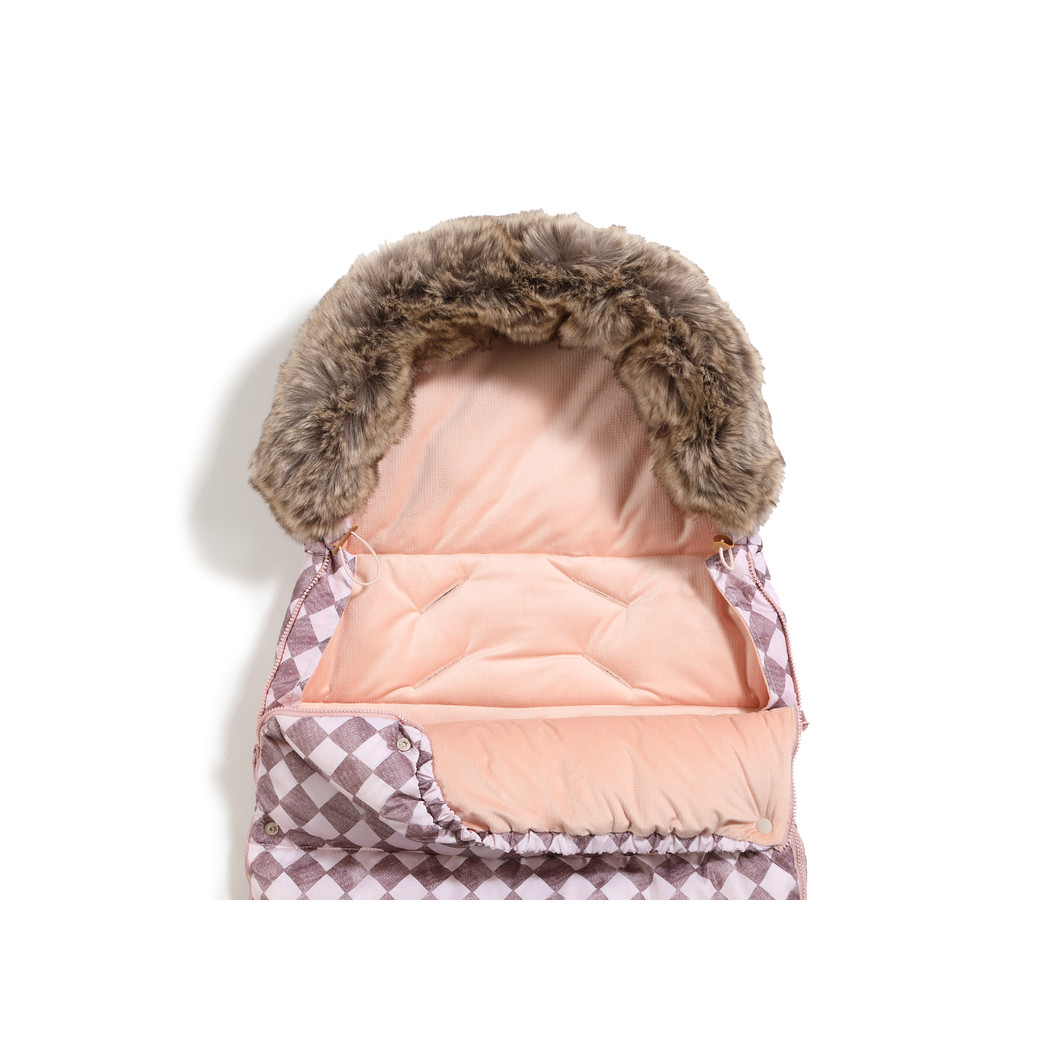Śpiwór - Stroller Bag Combo - Aspen Winterproof - Princess Chessboard & Powder Pink -  La Millou