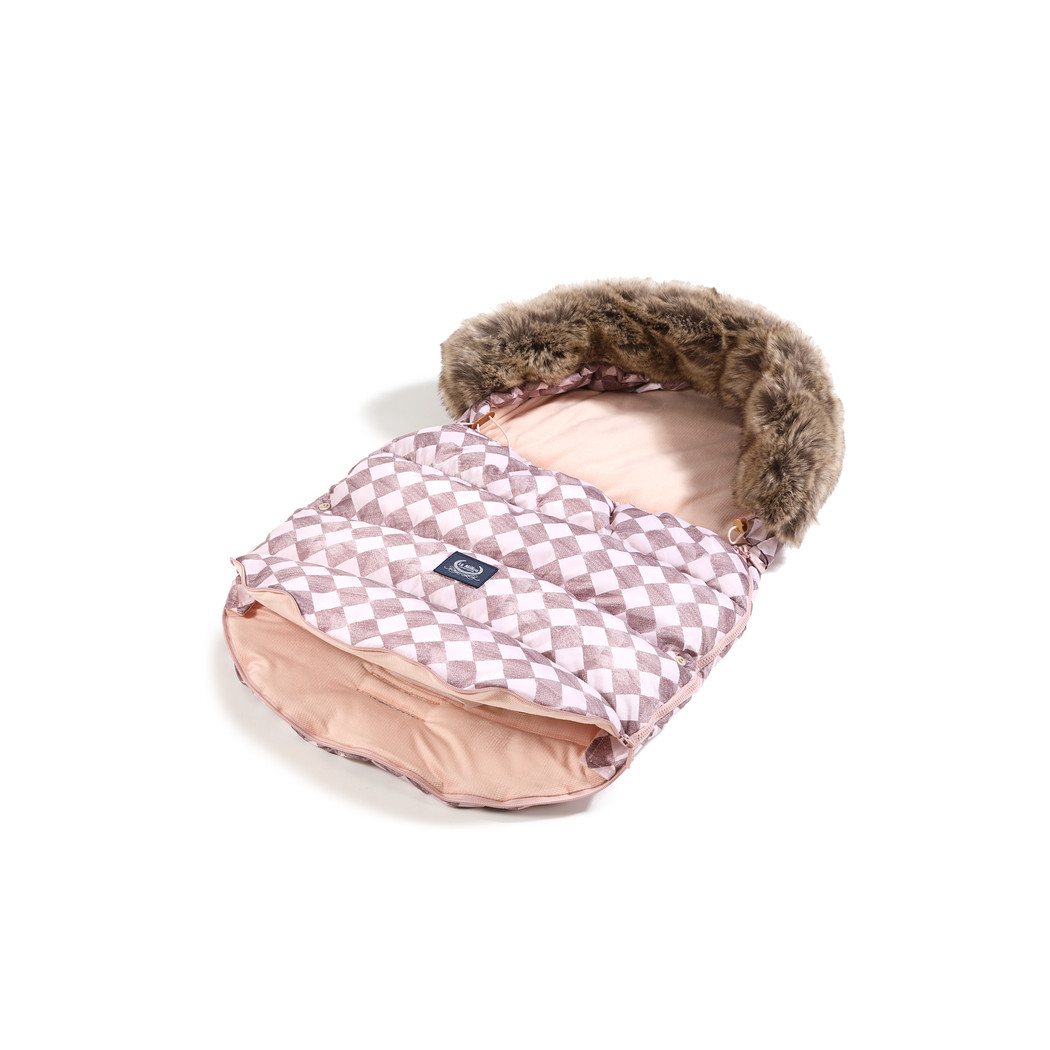 Śpiwór - Stroller Bag Combo - Aspen Winterproof - Princess Chessboard & Powder Pink -  La Millou