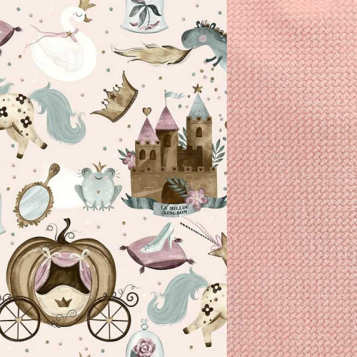 Princess & Velvet Powder Pink - Wkładka do wózka - Stroller Pad - La Millou - Organic Jersey Collection