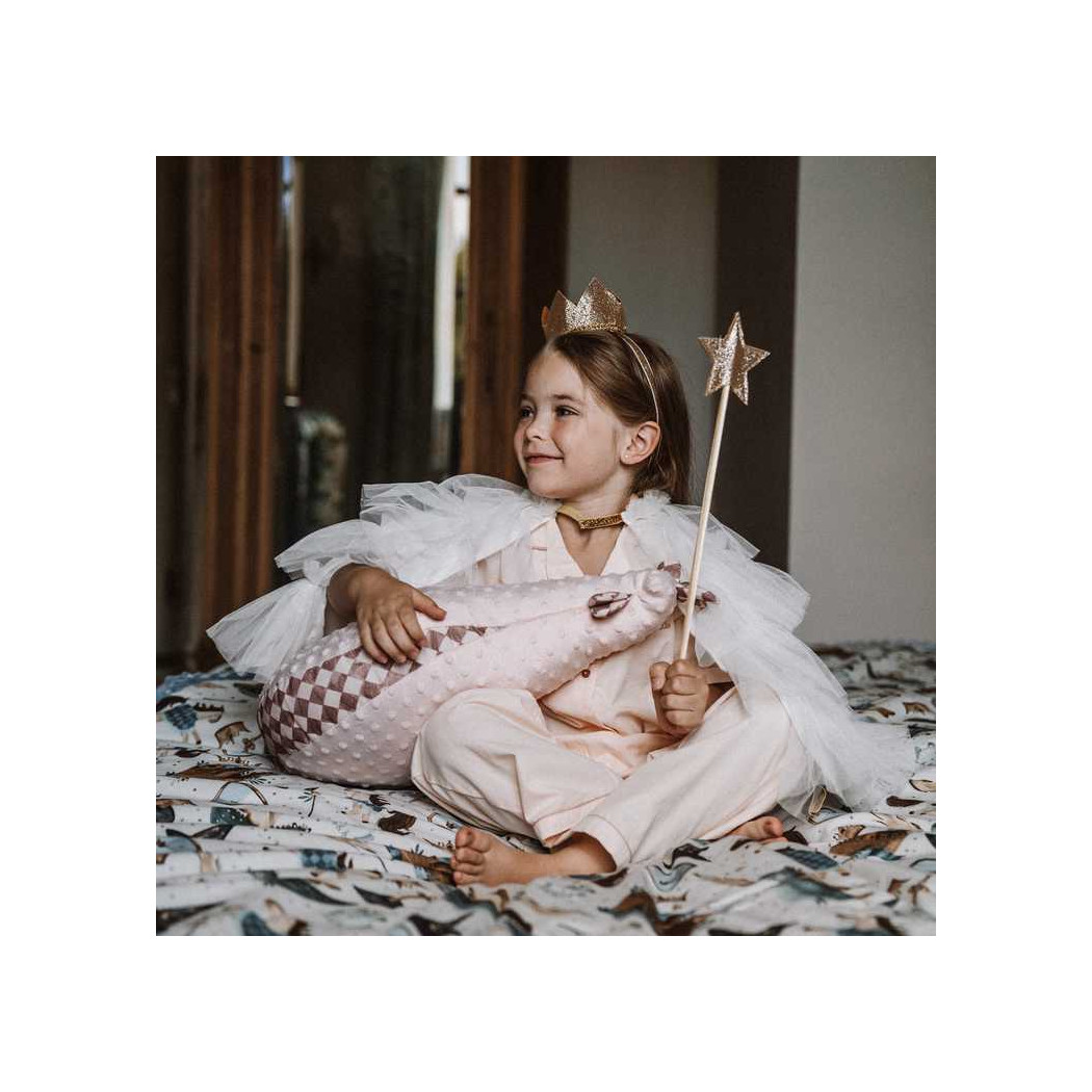 Kura Babci Dany - Powder Pink & Princess Chessboard - Ozdobna Poduszka do Karmienia - La Millou