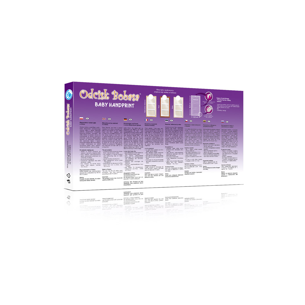 ODCISK BOBASA - POTRÓJNA RAMKA Z GLINKĄ - BIAŁA