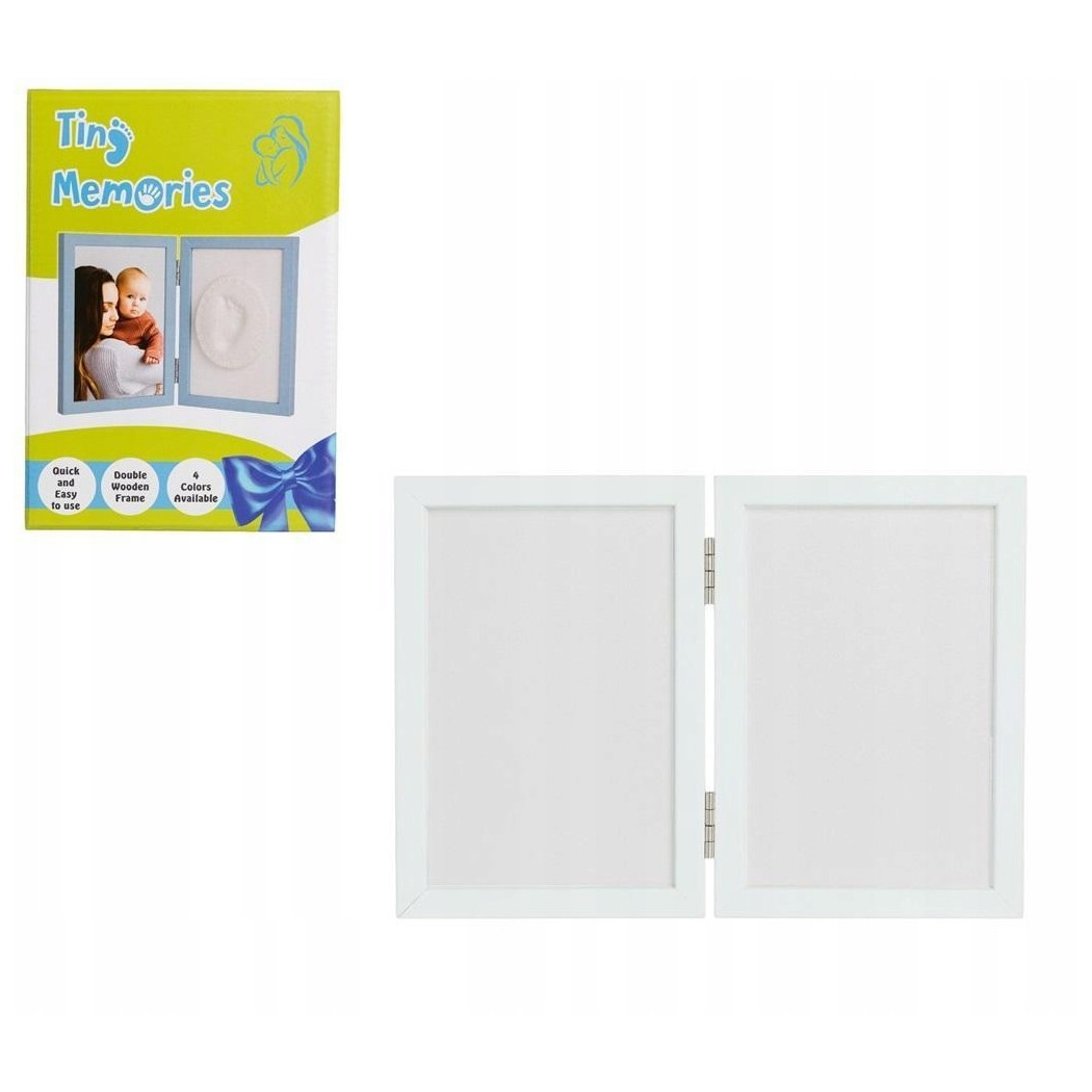 Biała - Ramka z Glinką - Tiny Memories - Odcisk Bobasa