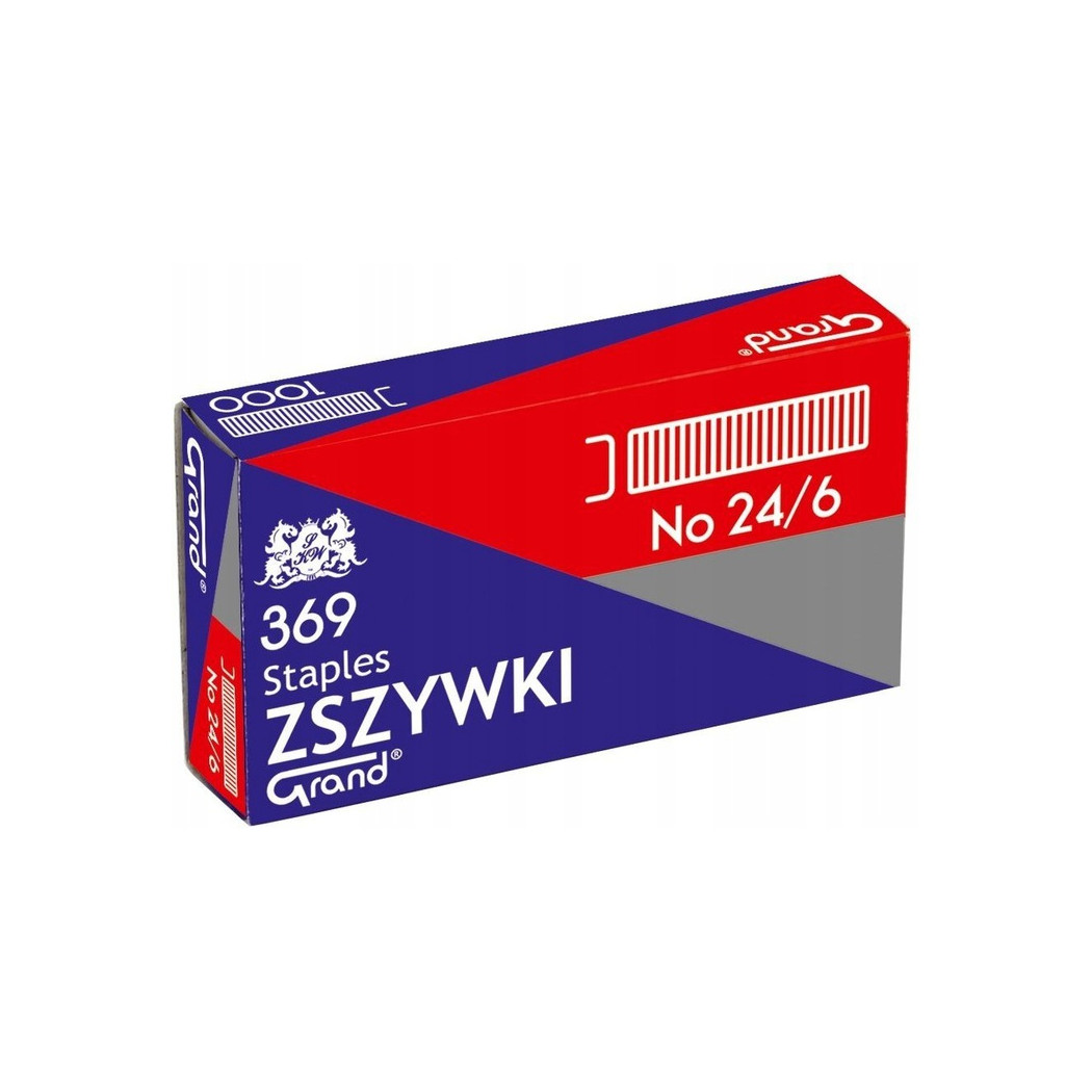 Zszywki Grand 24/6 1000 sztuk- Srebrne