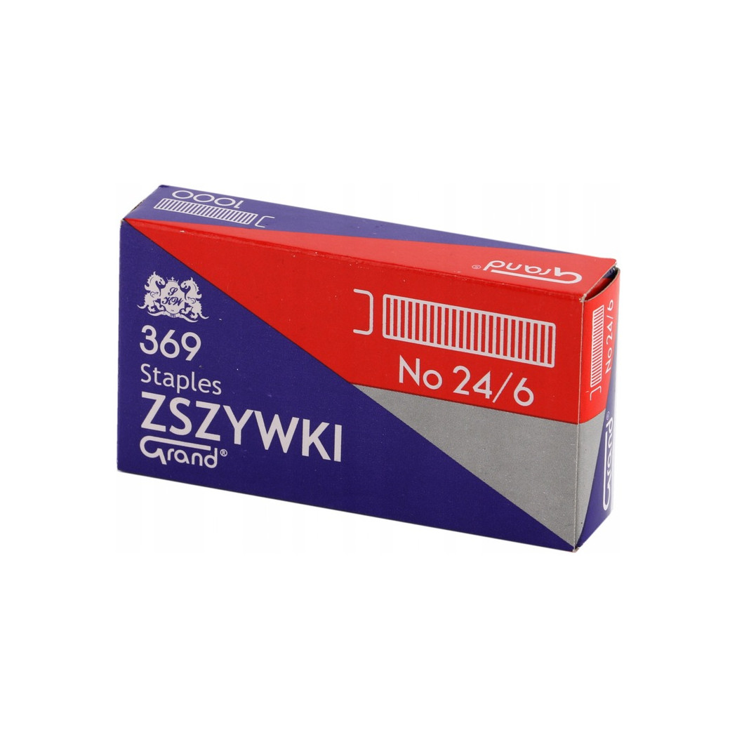 Zszywki Grand 24/6 1000 sztuk- Srebrne