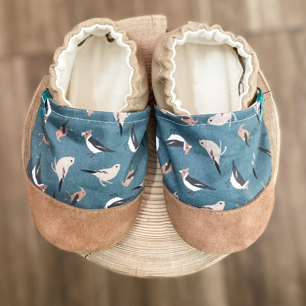 Green Birdie ze skórką - rozmiar 18-24  miesięcy - Papcie Titot - SKÓRZANA PODESZWA