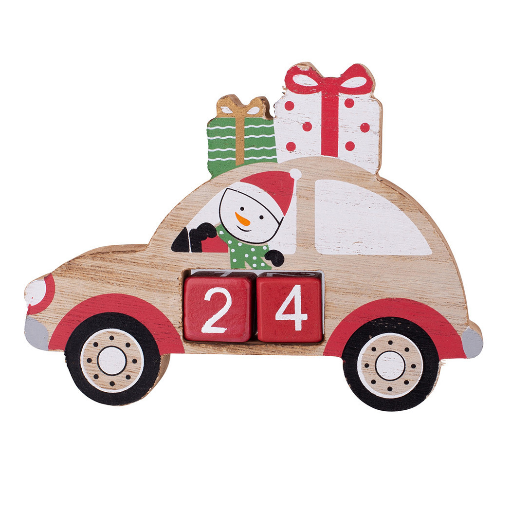 Auto z Prezentami - Figurka Drewniana Kalendarz Adwentowy 13 cm - Altom Design