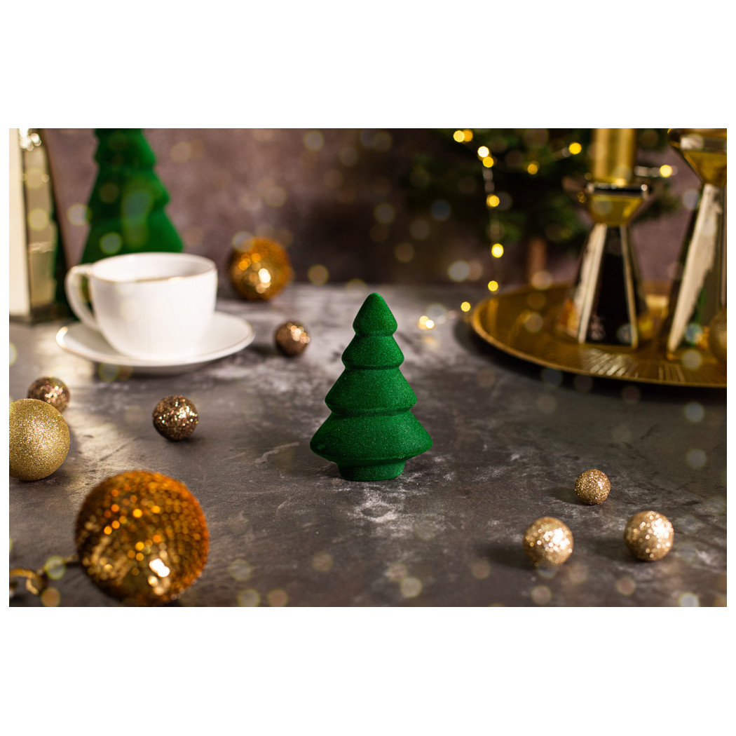 Figurka Zielona Choinka z Welurowym Wykończeniem 13 cm - Altom Design