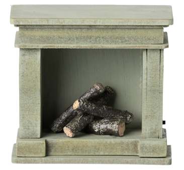 Zielony Kominek - Miniature Fireplace - Akcesoria dla Lalek - Maileg