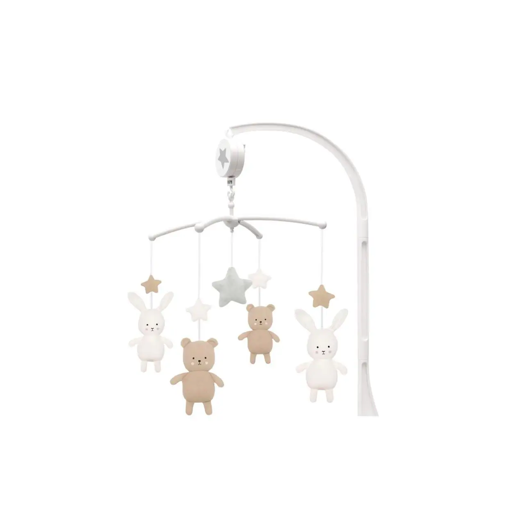 Miś i Królik - Karuzela Pozytywka Do Łóżeczka z Uchwytem - JaBaDaBaDo