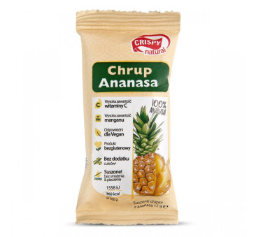 Ananas Suszony Chipsy 15g - Plasterki - Crispy Natural