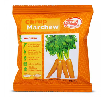 Marchew Suszona z Przyprawami Chipsy 18g - Plasterki - Crispy Natural