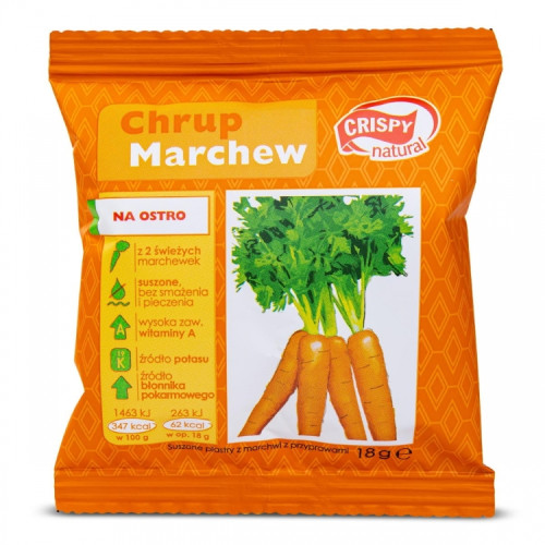 Marchew Suszona z Przyprawami Chipsy 18g - Plasterki - Crispy Natural