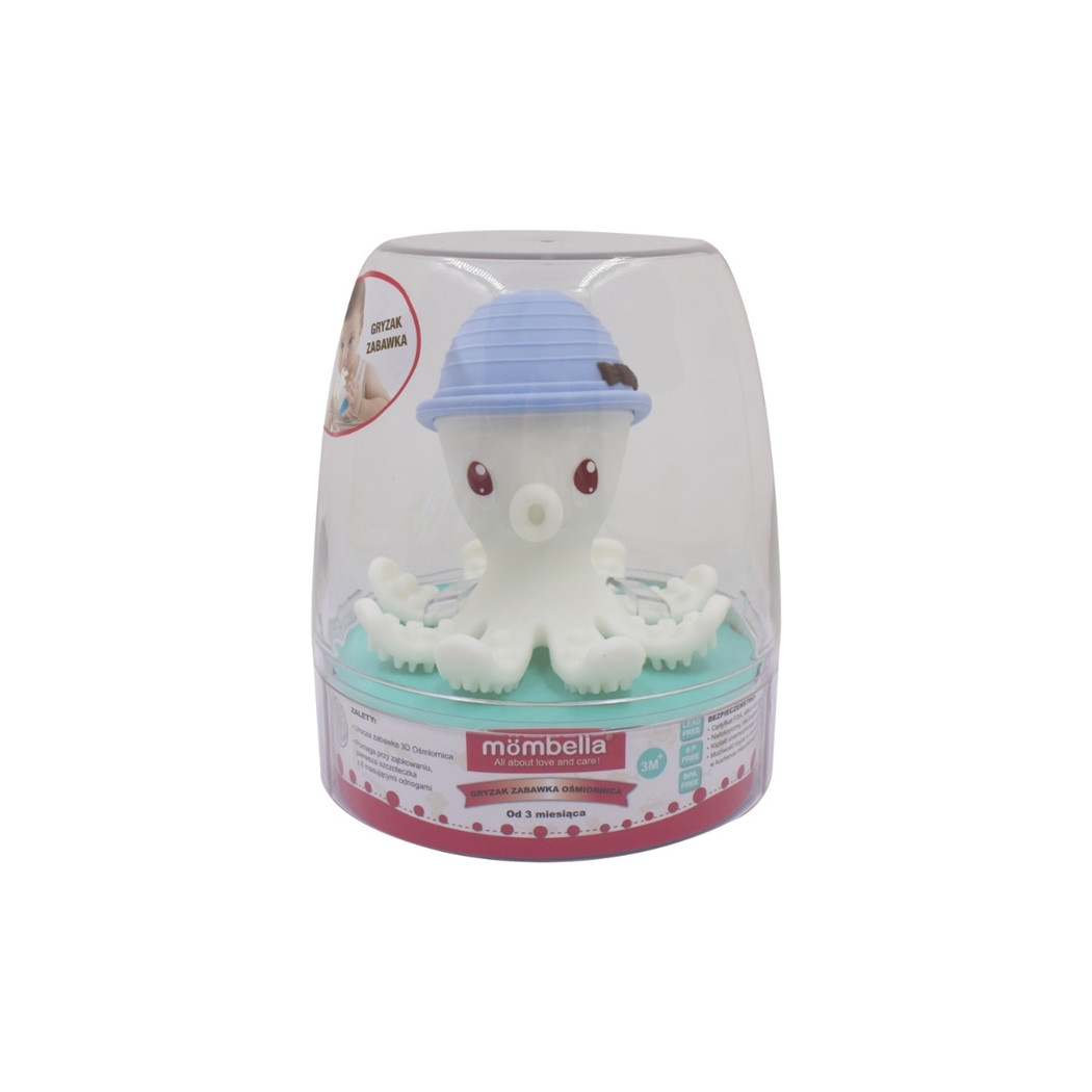 Niebieska Ośmiornica - Gryzak Zabawka - Powder Blue - Mombella
