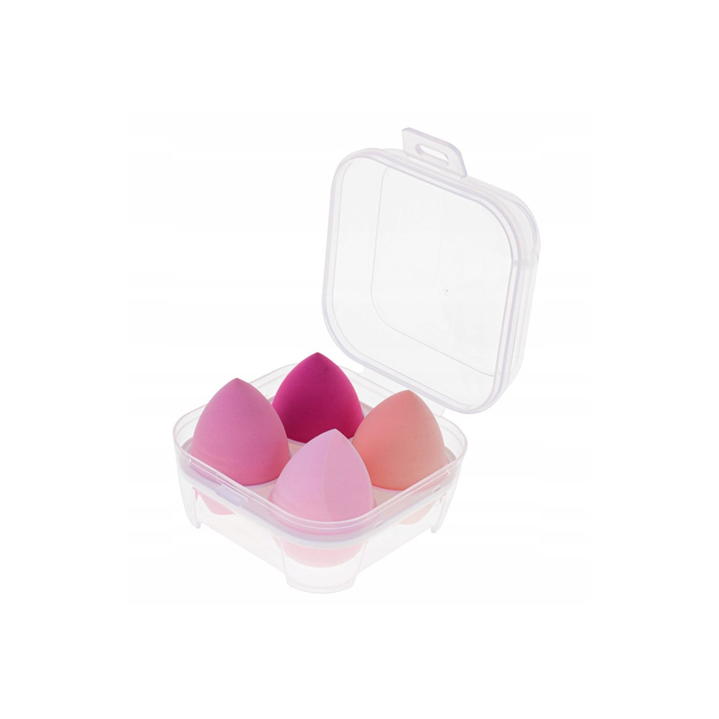 Zestaw 4 Gąbeczek do Makijażu - Beauty Blender - Stojak Gąbka Make Up