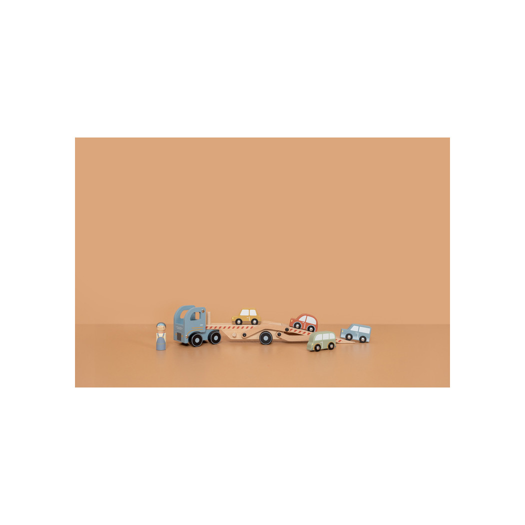 Laweta z autami - Drewniana -  Little Dutch