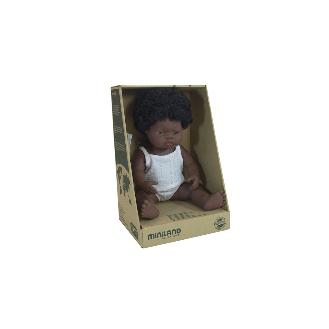 Afrykanka 38 cm - Lalka Dziewczynka Afrykanka - Miniland Doll - Miniland